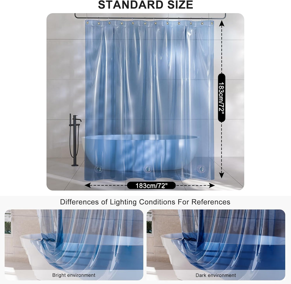 AmazerBath 100% EVA Rainbow Shower Curtain Liner, 8G Heavy Duty