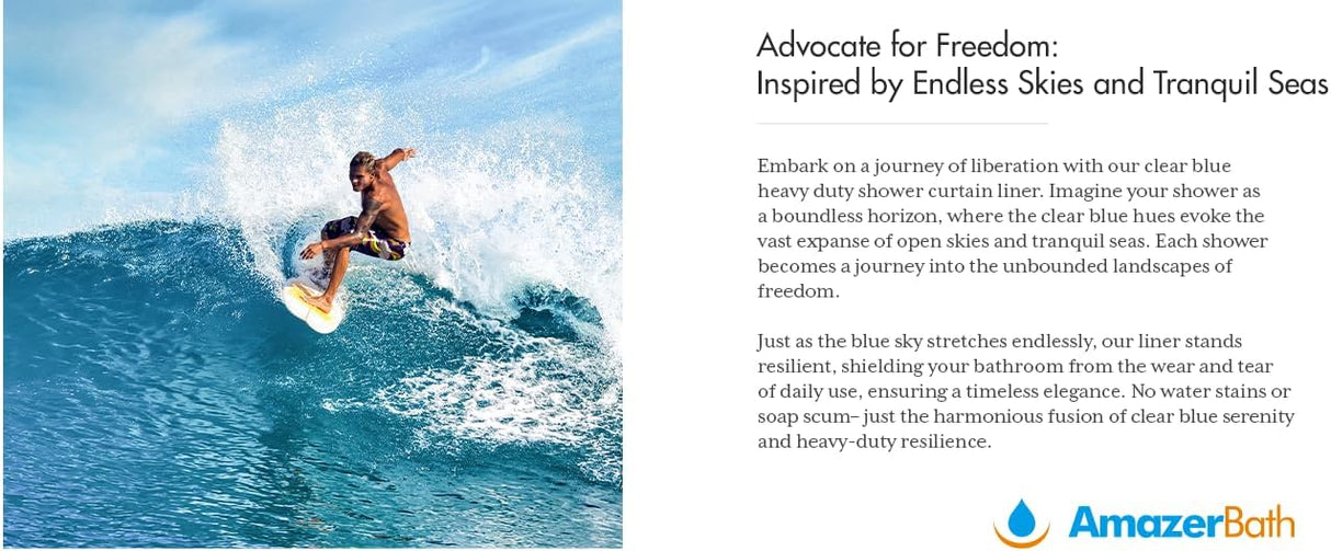 AmazerBath 100% EVA No Hook Shower Curtain Liner, 8G Heavy Duty