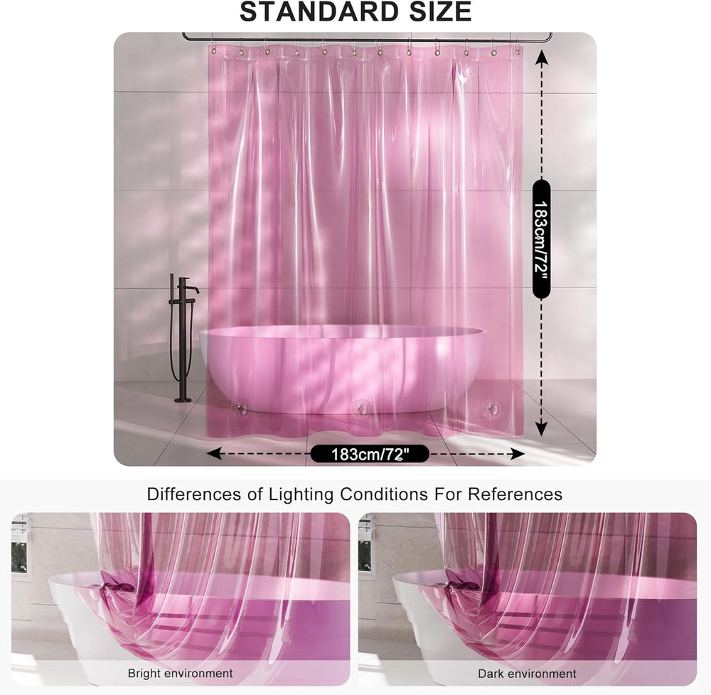 AmazerBath 100% EVA Rainbow Shower Curtain Liner, 8G Heavy Duty