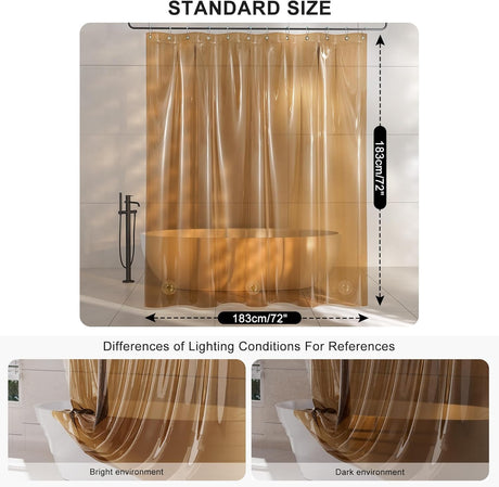 AmazerBath 100% EVA Rainbow Shower Curtain Liner, 8G