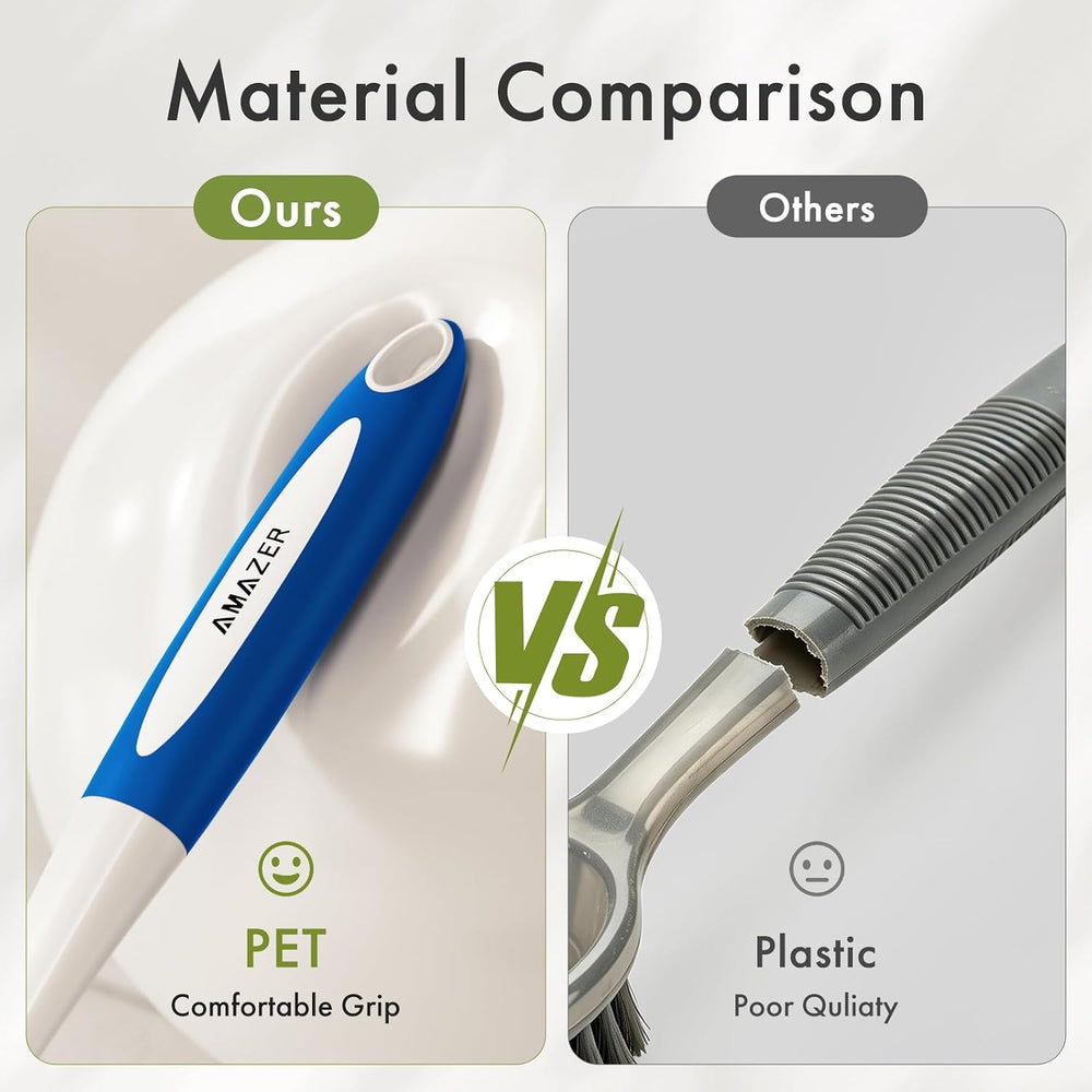 Comparison of 'Ours' and 'Others' product designs with text indicating material quality.