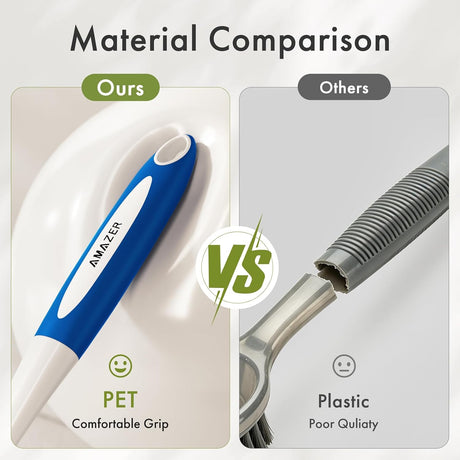 Comparison of 'Ours' and 'Others' product designs with text indicating material quality.