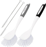 Two kitchen brushes with scrubber heads and long handles on a white background, branded 'AMAZEN'.