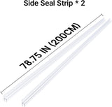 Side seal strip with dimensions on a white background