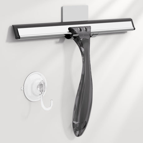 Window cleaning squeegee with a suction cup on a white background