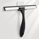 Black squeegee with a silver blade on a white background