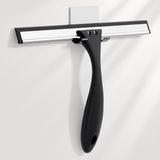 Black squeegee with a silver blade on a white background