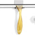 Window cleaning tool with gold handle and black squeegee on a white background