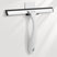Window cleaning squeegee with white handle and black rubber blade on a light gray background