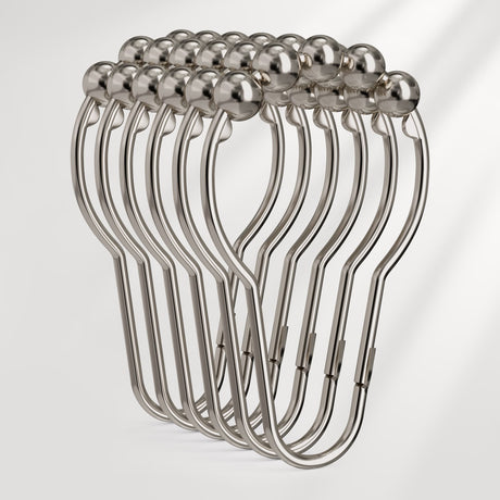 Set of metal hangers on a white background