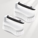 Two white cleaning brushes with black handles on a light gray background, branded 'Amazer'.