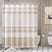 Stripe Design Shower Curtain with Rings