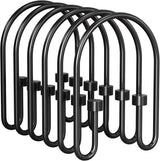 Set of black metal bike racks on a white background