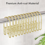 U-Shaped Double Shower Curtain Hooks Gold