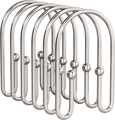 U-Shaped Double Shower Curtain Hooks