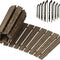 Wooden deck boards and fasteners on a white background