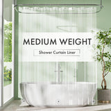 AmazerBath Medium Weight PEVA Shower Curtain Liner, 5G Waterproof & Weighted in Clear, main product image.