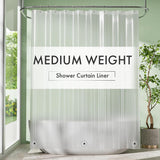 AmazerBath Medium Weight PEVA Shower Curtain Liner, 5G Waterproof & Weighted in Frosted, main product image.