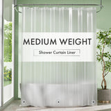 AmazerBath Medium Weight PEVA Shower Curtain Liner, 5G Waterproof & Weighted in Frosted, main product image.