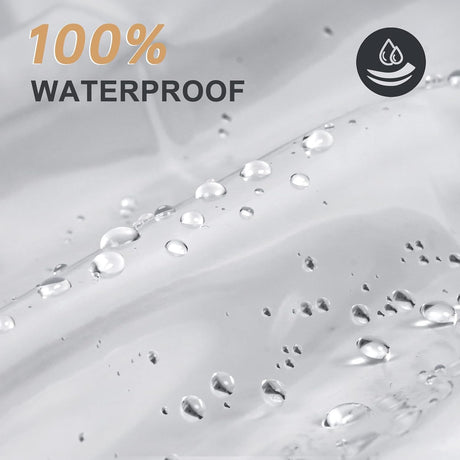 AmazerBath Clear Vinyl Shower Curtain Liner, 12G Heavy Duty & Weighted in Crystal, 72"W x 72"L, product detail and key features.