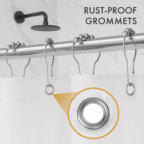 AmazerBath 2-Pack Lightweight PEVA Shower Curtain Liners, 3G Waterproof in Frosted, 72"W x 72"L, product detail and key features.