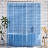 AmazerBath Lightweight PEVA Shower Curtain Liner, 3G Waterproof & Weighted in Blue, main product image.