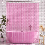 AmazerBath Lightweight PEVA Shower Curtain Liner, 3G Waterproof & Weighted in Pink, main product image.