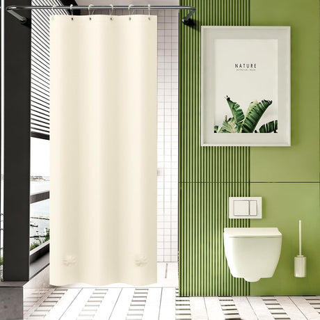 AmazerBath Heavy Duty PEVA Shower Curtain Liner, 8G Waterproof & Weighted in Beige, main product image.