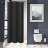 AmazerBath Heavy Duty PEVA Shower Curtain Liner, 8G Waterproof & Weighted in Black, main product image.