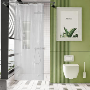 AmazerBath Heavy Duty PEVA Shower Curtain Liner, 8G Waterproof & Weighted in Clear, main product image.