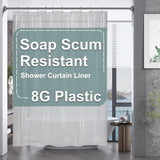 AmazerBath Heavy Duty PEVA Shower Curtain Liner, 8G Waterproof & Weighted in Clear, main product image.