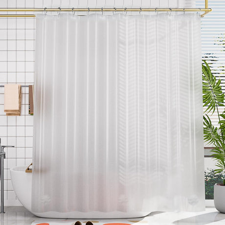 AmazerBath Heavy Duty PEVA Shower Curtain Liner, 8G Waterproof & Weighted in Frosted, main product image.