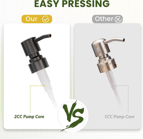 AmazerBath Amber Glass Soap Dispensers, 2-Pack in Bronze, detail image showing product design and key features.