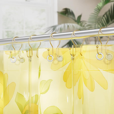 AmazerBath Anti-Drop Double Shower Curtain Hooks, Set of 12 in Dark Gold, Bead End, product detail and key features.