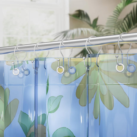 AmazerBath Anti-Drop Double Shower Curtain Hooks, Set of 12 in Silver, Bead End, product detail and key features.