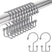 AmazerBath Chrome Ball End double shower curtain hooks displayed on a rod with two individual hooks on a white background.