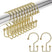 AmazerBath Gold Ball End double shower curtain hooks displayed on a rod with two individual hooks on a white background.
