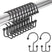 AmazerBath Matte Black Ball End double shower curtain hooks displayed on a rod with two individual hooks on a white background.