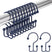 AmazerBath Navy Blue Ball End double shower curtain hooks displayed on a rod with two individual hooks on a white background.