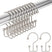 AmazerBath Nickel-24pcs Ball End double shower curtain hooks displayed on a rod with two individual hooks on a white background.
