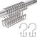 AmazerBath Nickel Ball End double shower curtain hooks displayed on a rod with two individual hooks on a white background.