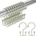 AmazerBath Sage Green Ball End double shower curtain hooks displayed on a rod with two individual hooks on a white background.