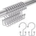 AmazerBath Space Silver Ball End double shower curtain hooks displayed on a rod with two individual hooks on a white background.
