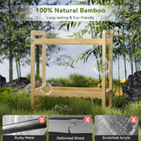 AmazerBath natural bamboo toilet rack highlighting durable bamboo versus metal, wood and acrylic.