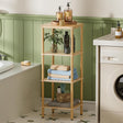 AmazerBath Natural 4-tier bamboo standing storage shelf.