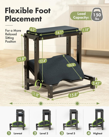 Black AmazerBath two-tier footrest with four height settings, flexible foot positions, and 150-pound capacity.
