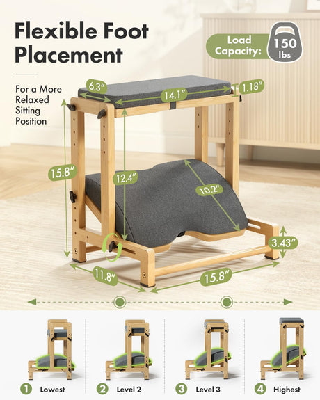 Natural AmazerBath two-tier footrest with four height settings, flexible foot positions, and 150-pound capacity.