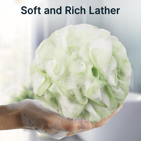 Dense, soft mesh on the Bath Sponge Shower Loofahs, Set of 3 creating a rich lather.