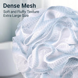 AmazerBath Bath Sponge Shower Loofahs, Set of 3 in Melon, detail image showing product design and key features.