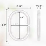 AmazerBath Clear C-shaped plastic shower curtain rings, product gallery image showing design details and features.